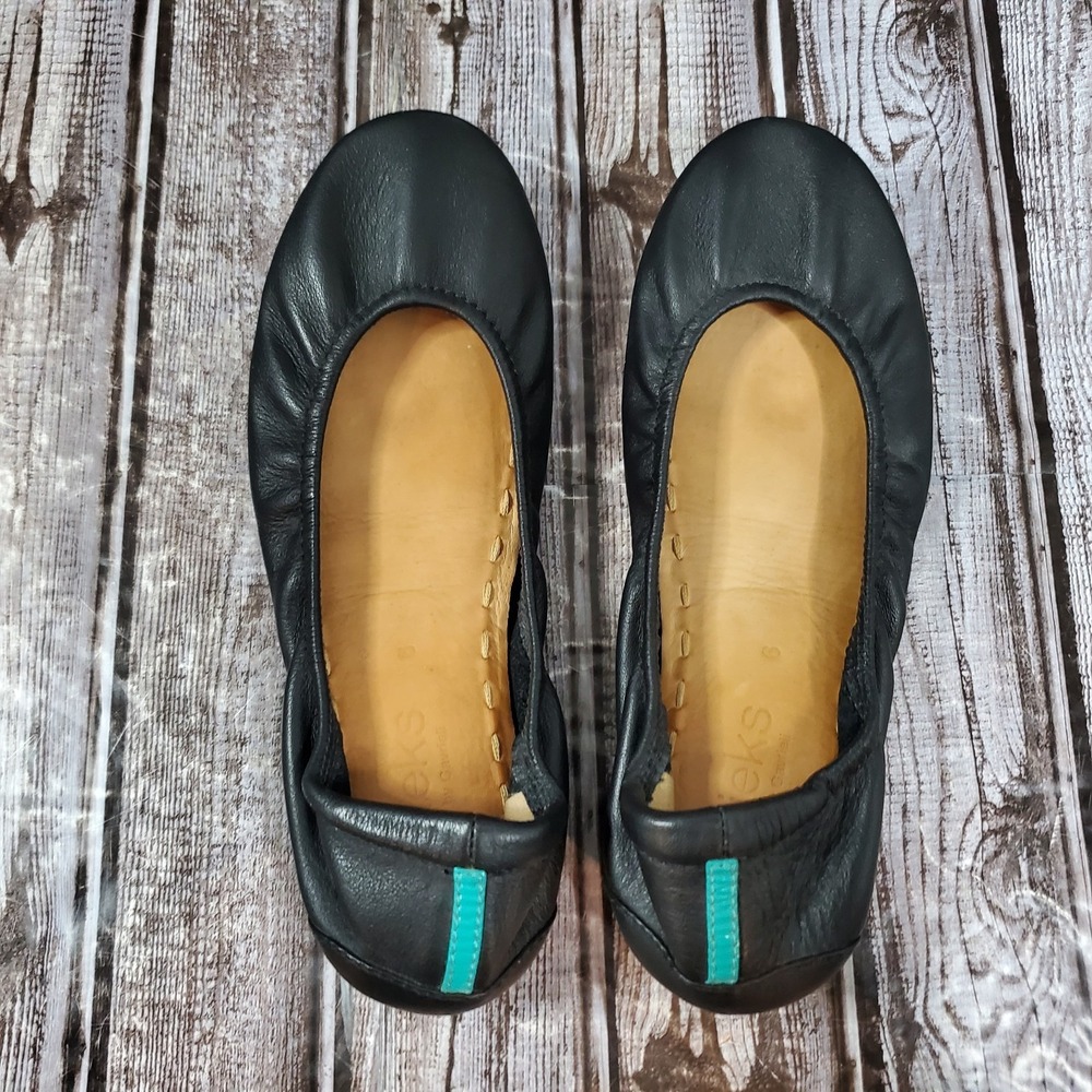 Tieks By Gavrieli Women's Folding Ballet Flats Black Matte Leather Travel Size 6 - Picture 6 of 8